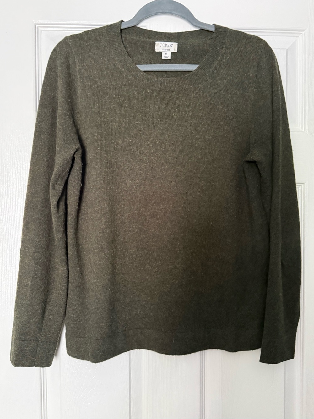 J. Crew Women’s Teddie Crewneck  Sweater in Olive Green